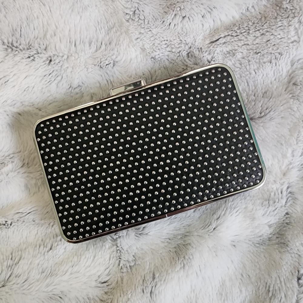 Michael Kors Black and Silver Studded Clutch - Picture 7 of 12